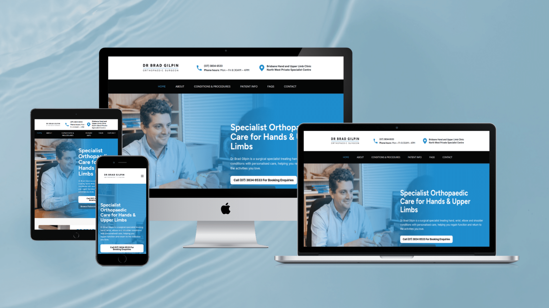 Dr Brad Gilpin Orthopaedic Surgeon Brisbane website design by Vida Web Design