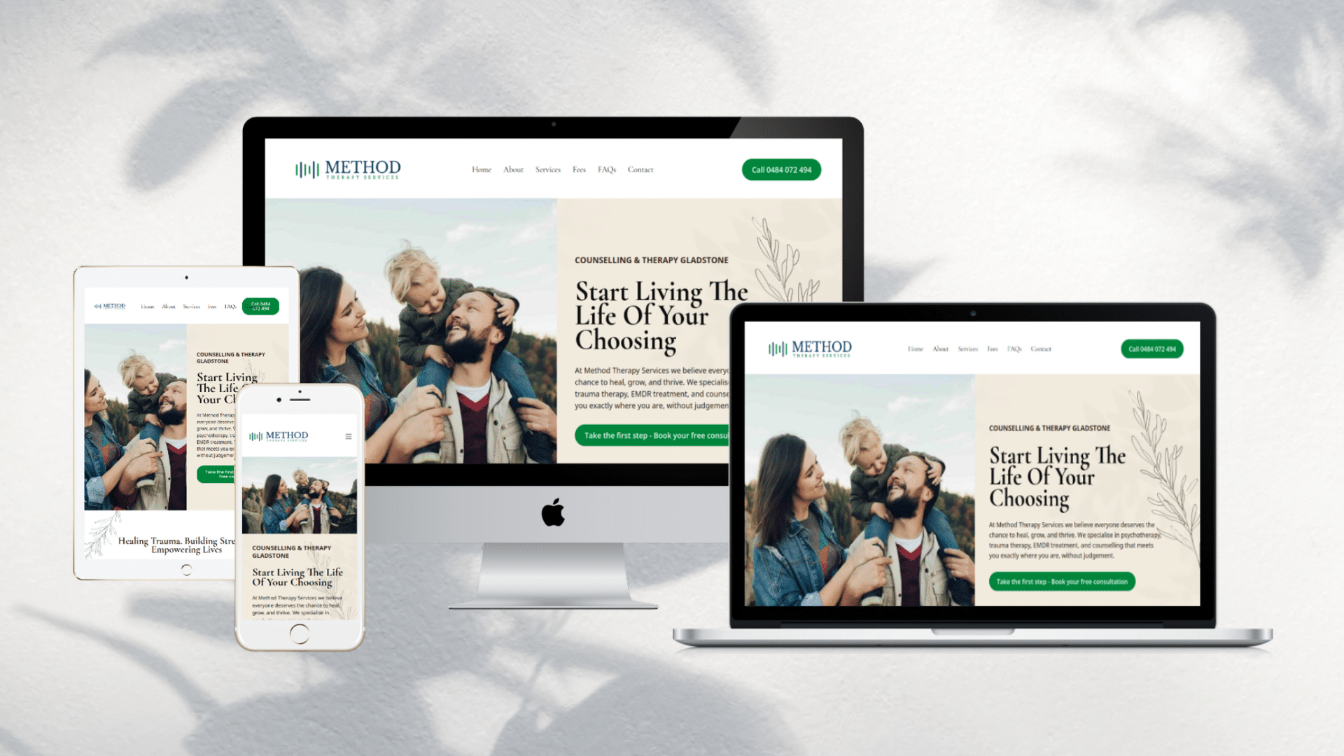 Method Therapy Services Gladstone counselling practice website design by Vida Web Design