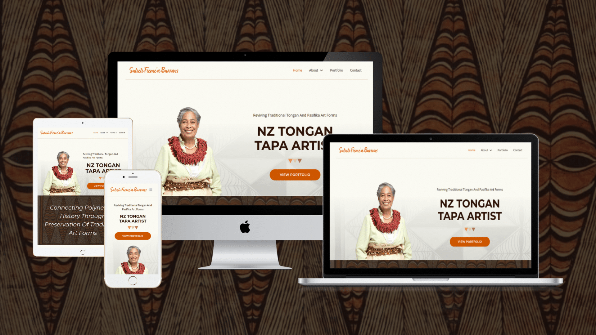 Sulieti Fiemea Burrows NZ Tongan Tapa artist website design by Vida Web Design