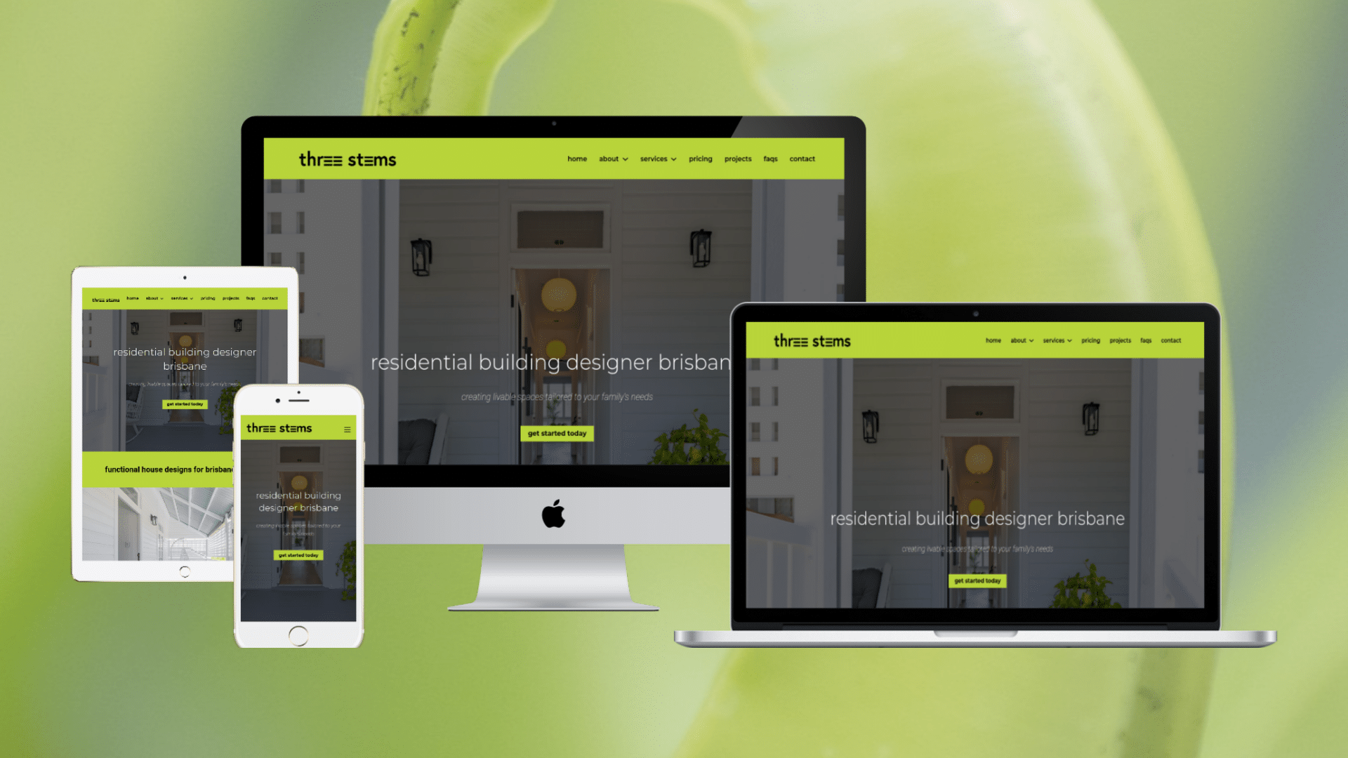 Three Stems Design building designer Brisbane website design by Vida Web Design